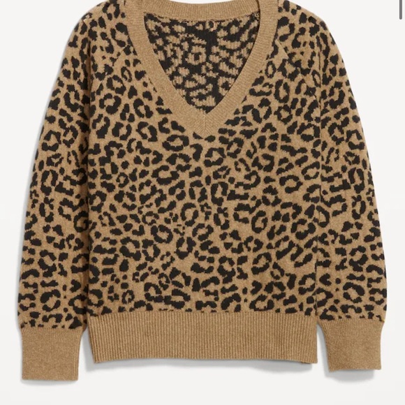 NWT OLD NAVY SoSoft Loose V-Neck Sweater Color: Cheetah Brown - Picture 1 of 5